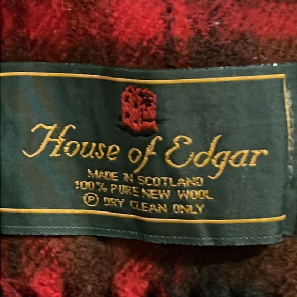 House of Edgar wool tartan plaid scarf 52” x 8.5” - Picture 2 of 3